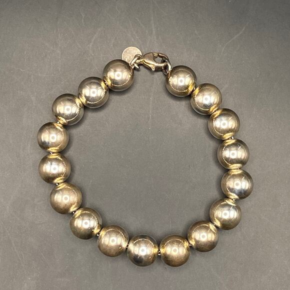 TIFFANY HARDWEAR Ball Bracelet in Silver, 10 mm, Size Small 7” -  NEW $700 - Picture 2 of 11